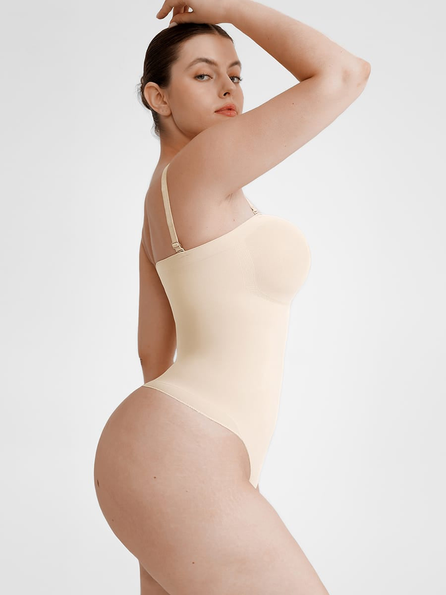 Wholesale Seamless Buttery Soft Strapless Tummy Control  Thong Bodysuit SPU