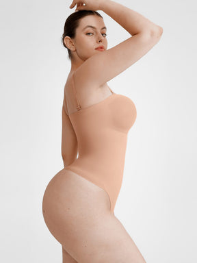 Wholesale Seamless Buttery Soft Strapless Tummy Control  Thong Bodysuit SPU