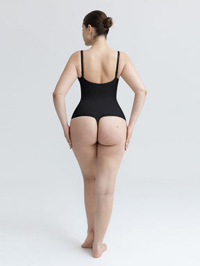 Wholesale Seamless V Neck Ruched Bust Tummy Control Thong Shaping Bodysuit SPU