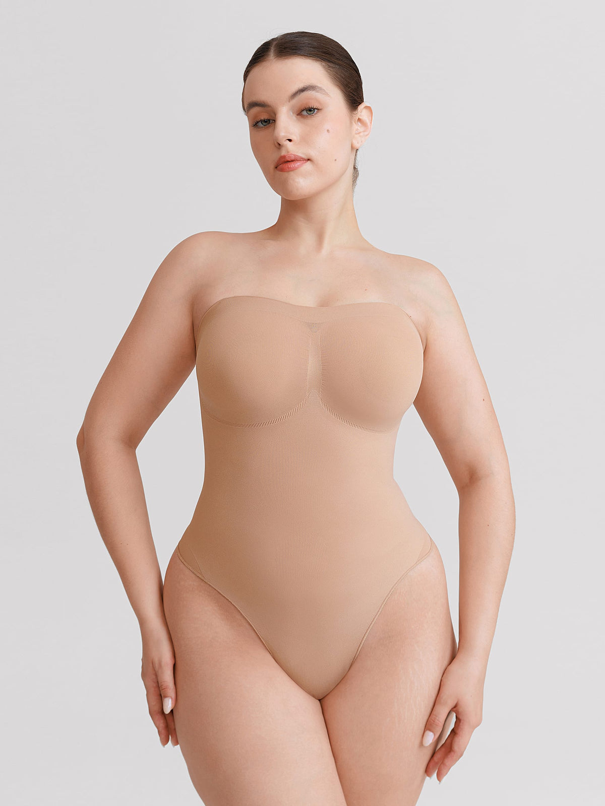 Wholesale Seamless Buttery Soft Strapless Tummy Control  Thong Bodysuit SPU