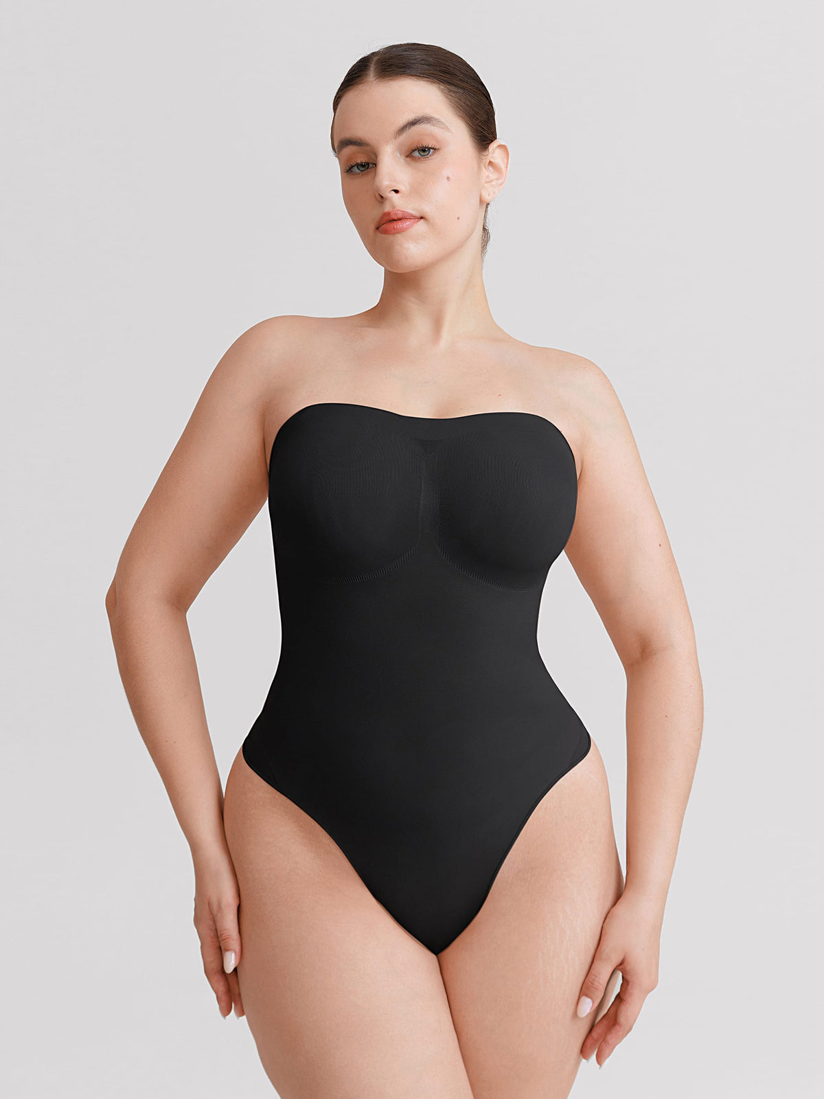 Wholesale Seamless Buttery Soft Strapless Tummy Control  Thong Bodysuit SPU