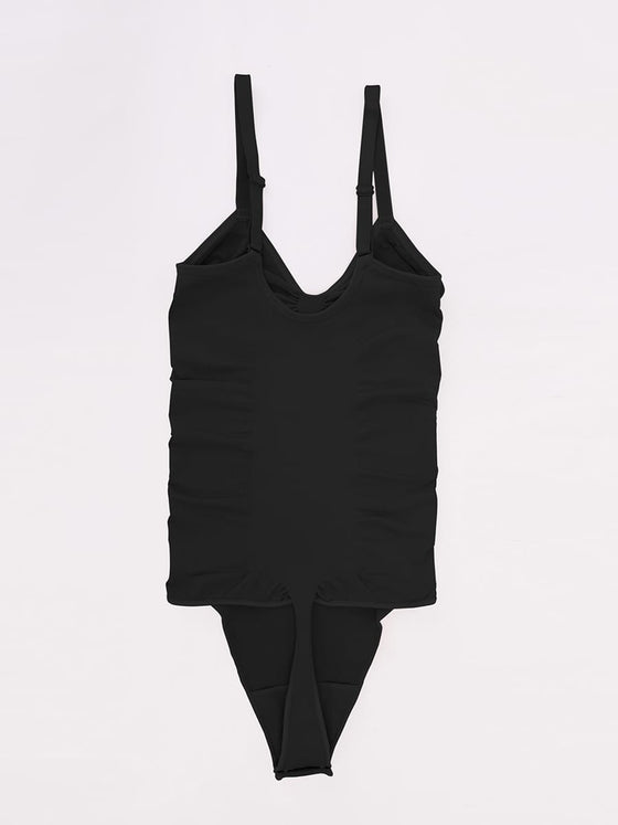 Wholesale Seamless V Neck Ruched Bust Tummy Control Thong Shaping Bodysuit SPU