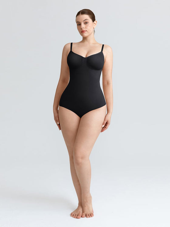 Wholesale Seamless V Neck Ruched Bust Tummy Control Thong Shaping Bodysuit SPU