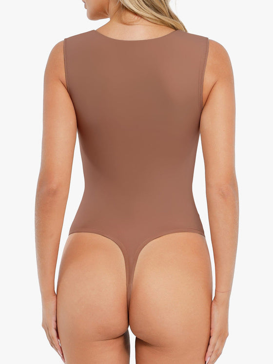 Wholesale Shapewear Sleeveless Square Neck Waist Shaping Bodysuit SPU