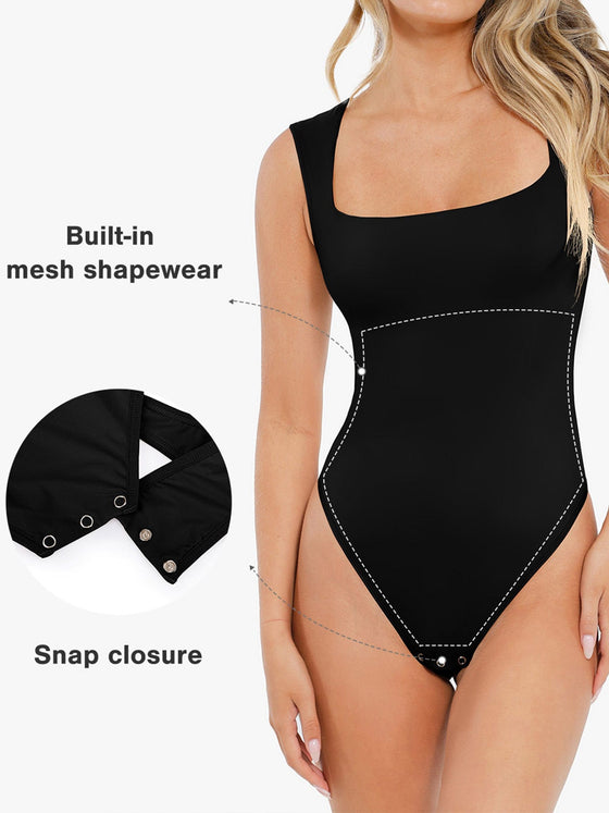 Wholesale Shapewear Sleeveless Square Neck Waist Shaping Bodysuit SPU