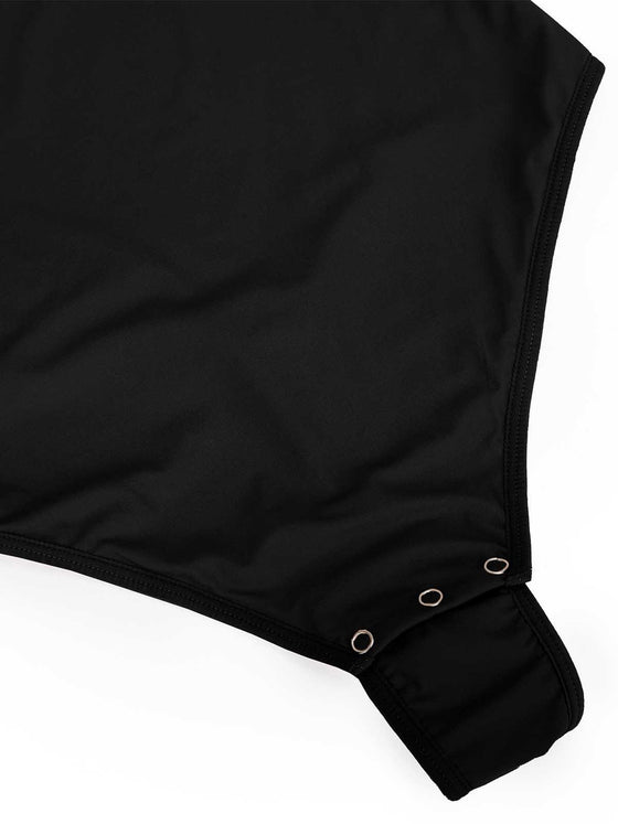 Wholesale Shapewear Short Sleeve Crew Neck Snap Gusset Bodysuit SPU