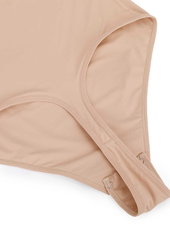 Wholesale Shapewear Short Sleeve Crew Neck Snap Gusset Bodysuit SPU