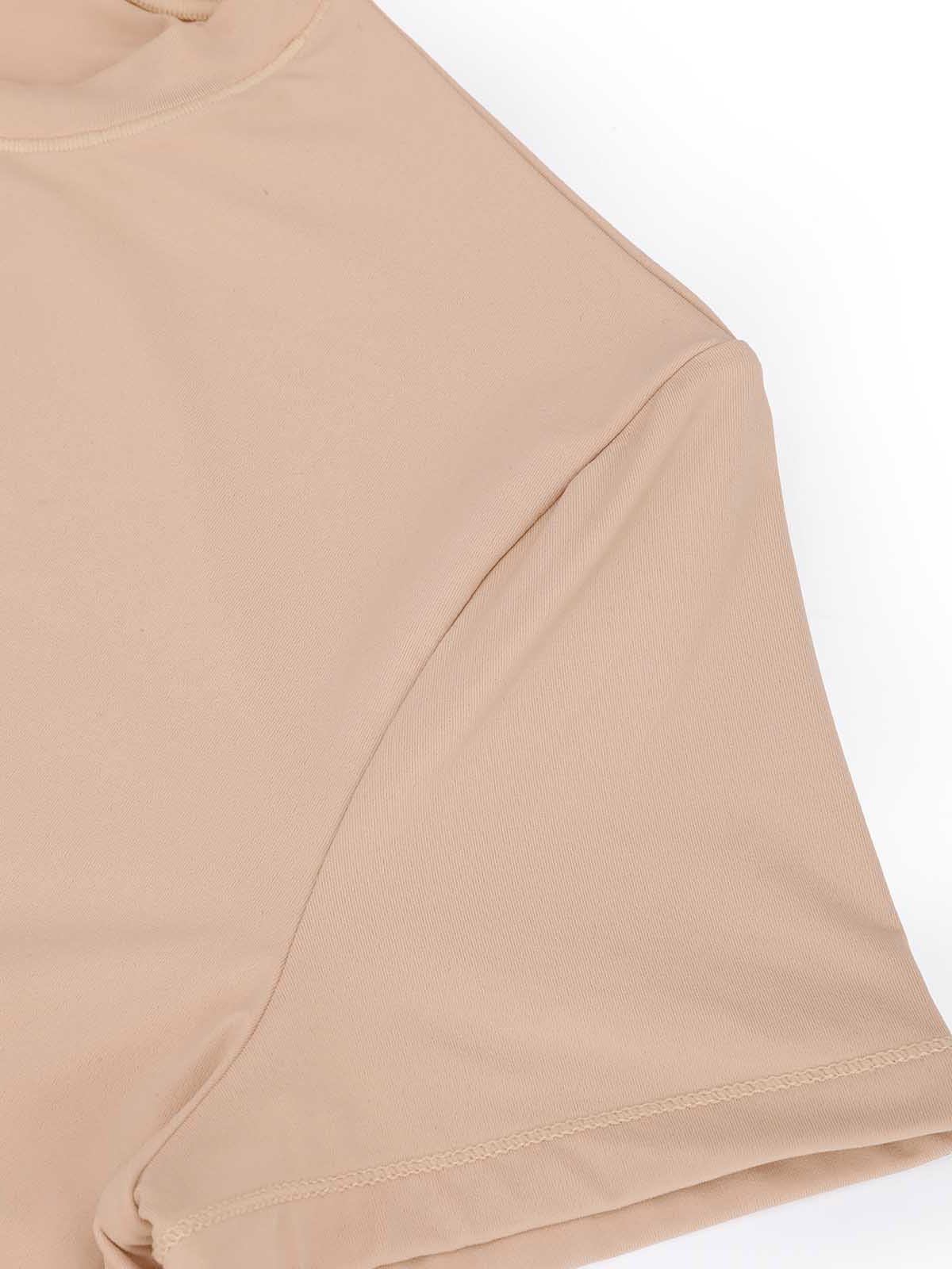 Wholesale Shapewear Short Sleeve Crew Neck Snap Gusset Bodysuit SPU