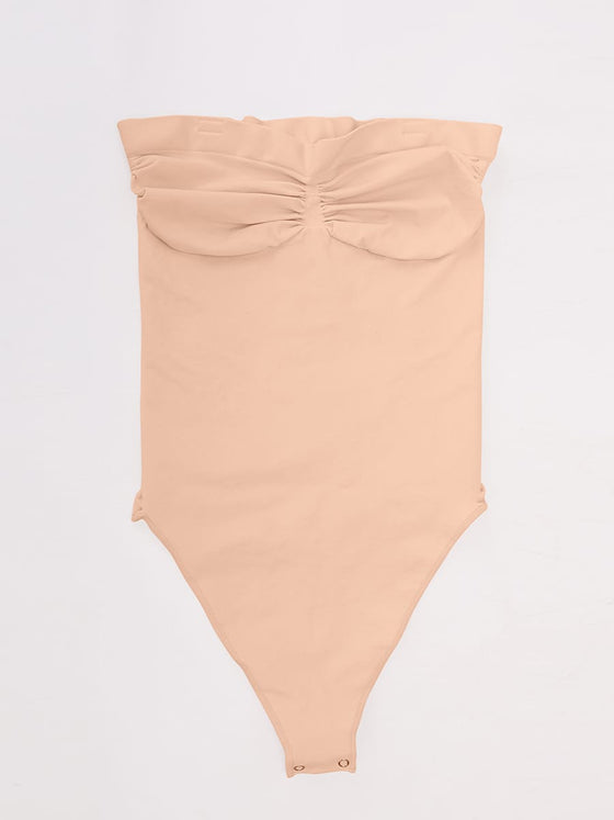 Wholesale Seamless Buttery Soft Strapless Tummy Control  Thong Bodysuit SPU