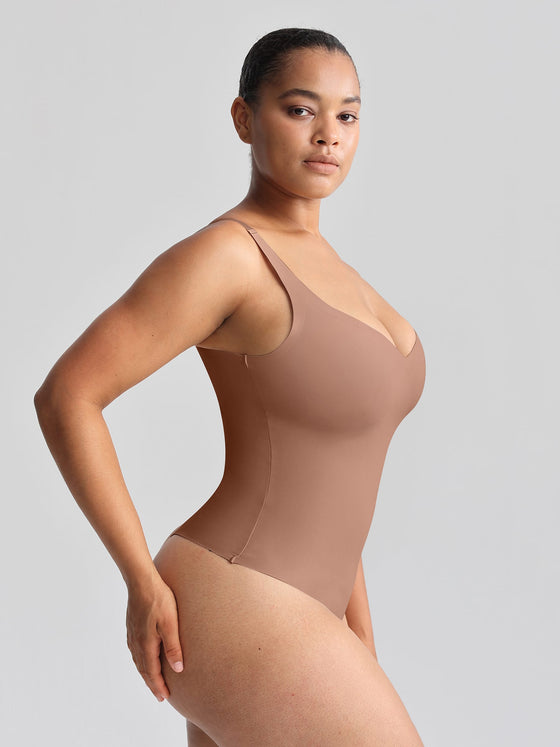 Wholesale Unlined Plunge Thong Bodysuit with No Panty Lines SPU