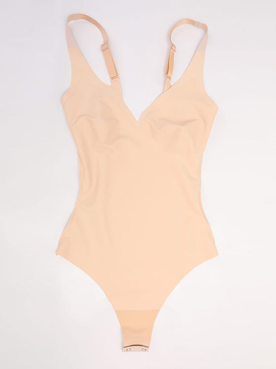 Wholesale Unlined Plunge Thong Bodysuit with No Panty Lines SPU