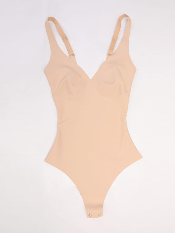 Wholesale Unlined Plunge Thong Bodysuit with No Panty Lines SPU