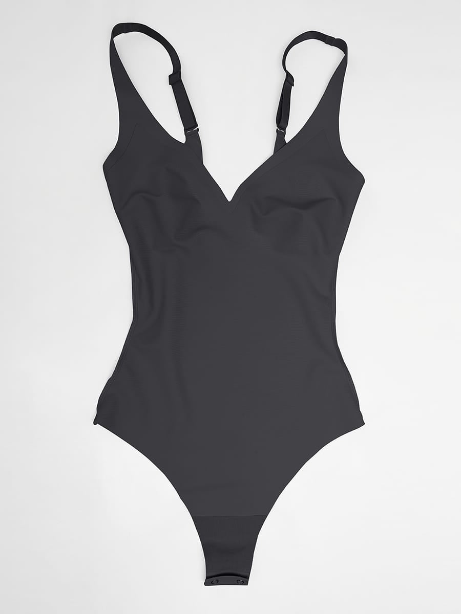 Wholesale Unlined Plunge Thong Bodysuit with No Panty Lines SPU