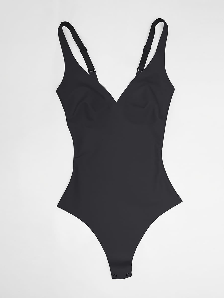 Wholesale Unlined Plunge Thong Bodysuit with No Panty Lines SPU