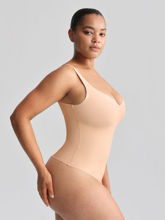 Wholesale Unlined Plunge Thong Bodysuit with No Panty Lines SPU