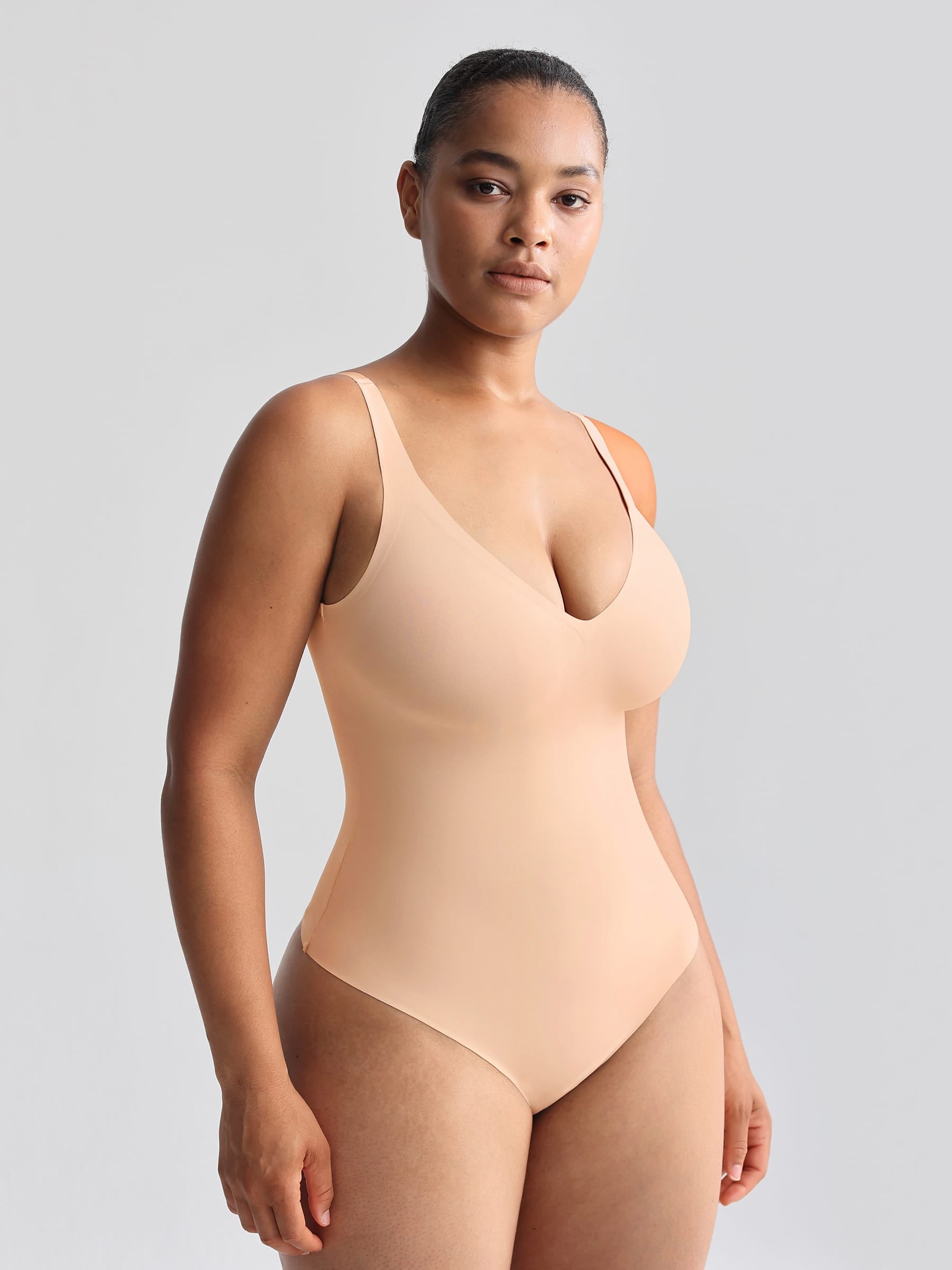 Wholesale Unlined Plunge Thong Bodysuit with No Panty Lines SPU