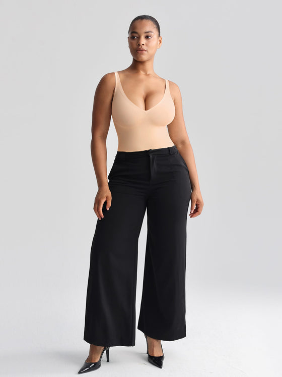 Wholesale Unlined Plunge Thong Bodysuit with No Panty Lines SPU
