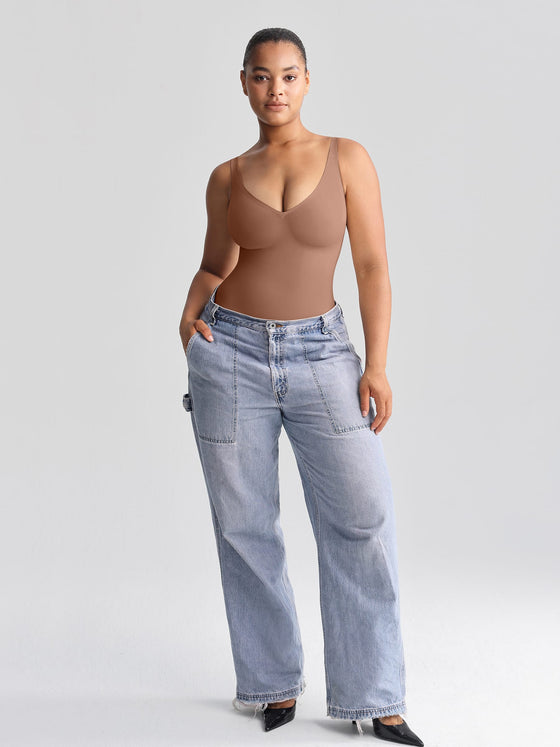 Wholesale Unlined Plunge Thong Bodysuit with No Panty Lines SPU