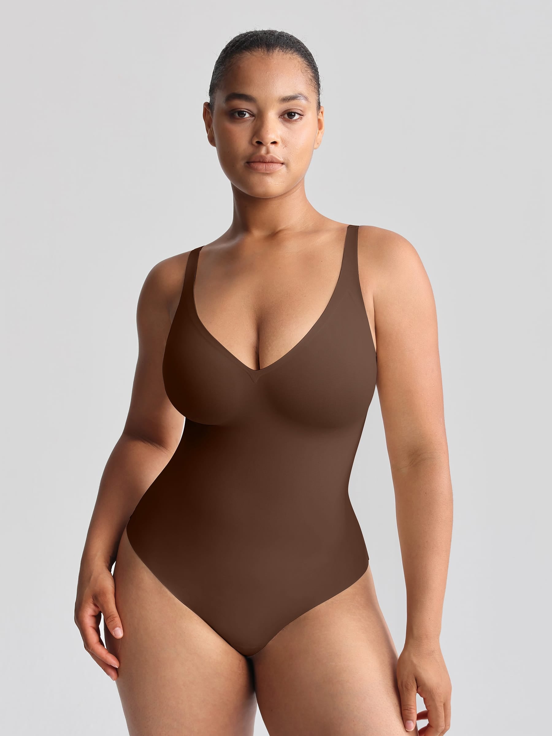 Wholesale Unlined Plunge Thong Bodysuit with No Panty Lines SPU