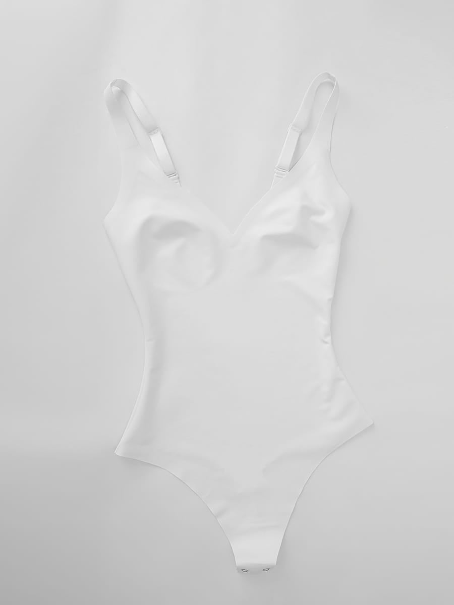 Wholesale Unlined Plunge Thong Bodysuit with No Panty Lines SPU