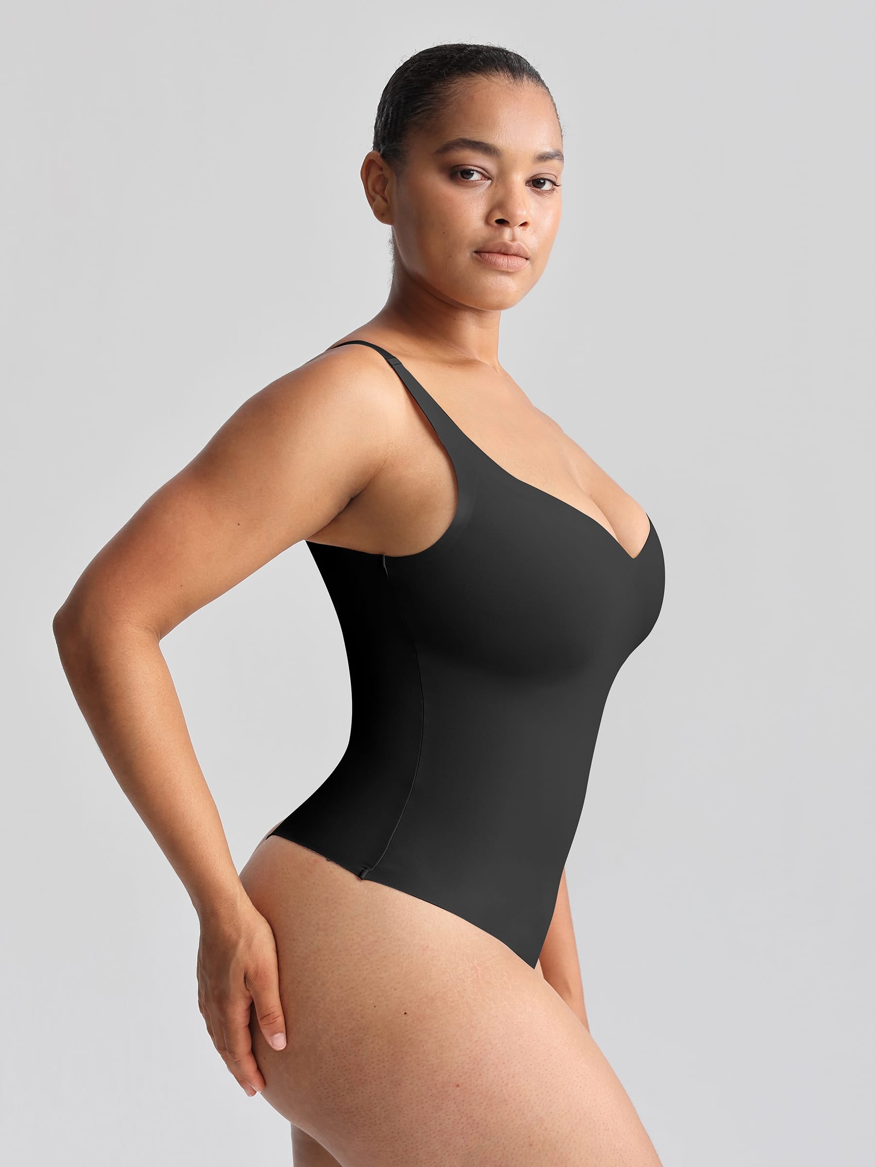 Wholesale Unlined Plunge Thong Bodysuit with No Panty Lines SPU