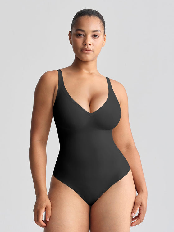 Wholesale Unlined Plunge Thong Bodysuit with No Panty Lines SPU