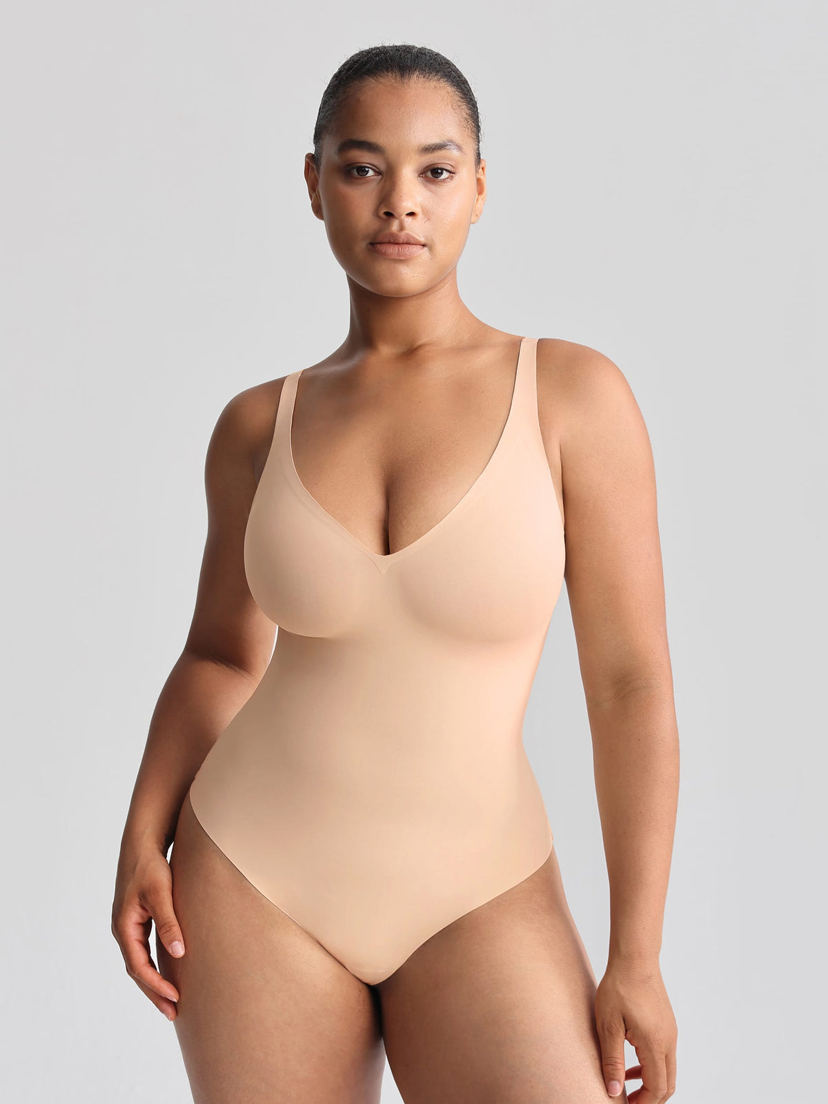 Wholesale Unlined Plunge Thong Bodysuit with No Panty Lines SPU