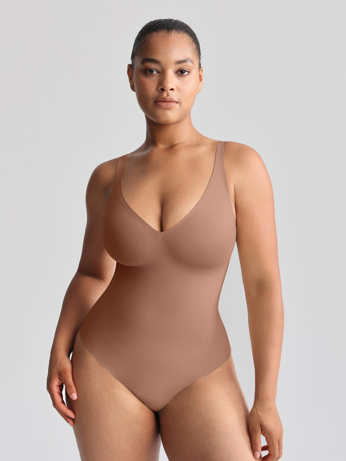 Wholesale Unlined Plunge Thong Bodysuit with No Panty Lines SPU