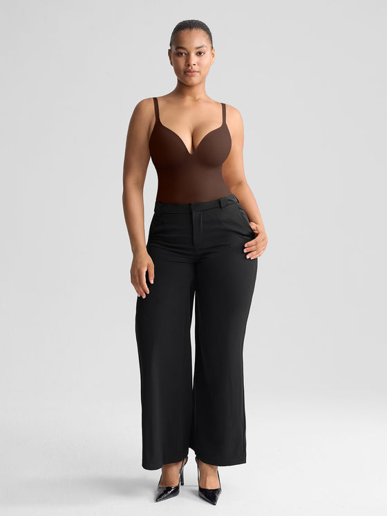 Wholesale Padded V-Neck Thong Bodysuit SPU