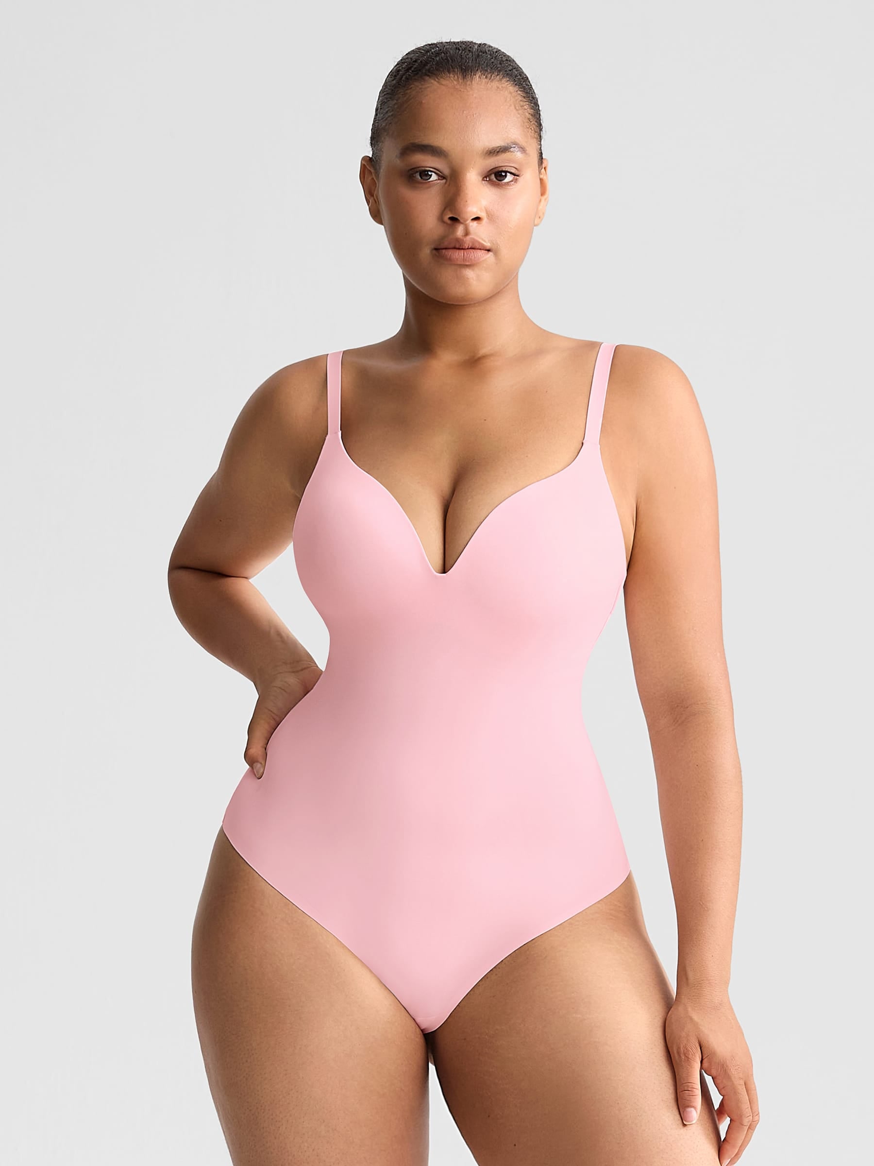 Wholesale Padded V-Neck Thong Bodysuit SPU