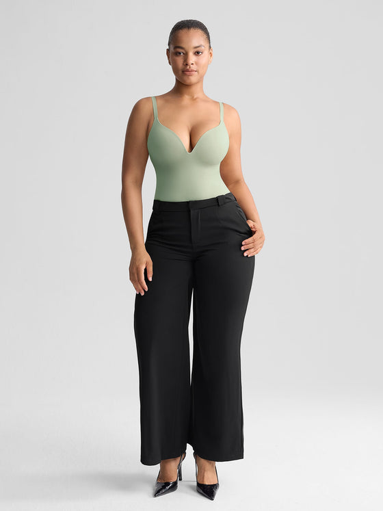 Wholesale Padded V-Neck Thong Bodysuit SPU