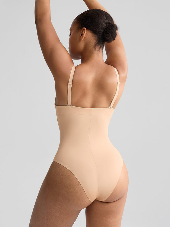 Wholesale Padded V-Neck Thong Bodysuit SPU