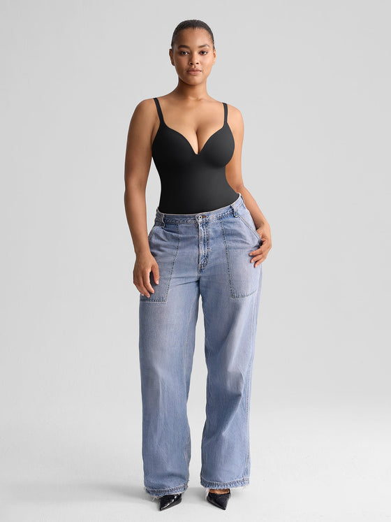 Wholesale Padded V-Neck Thong Bodysuit SPU