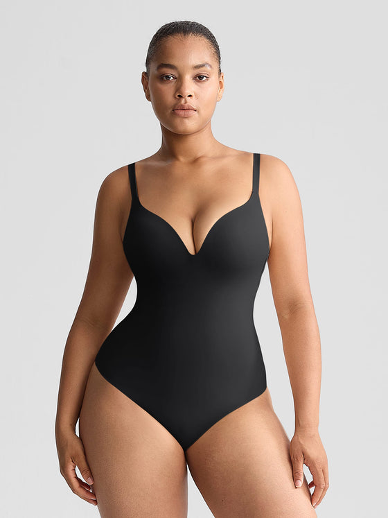 Wholesale Padded V-Neck Thong Bodysuit SPU
