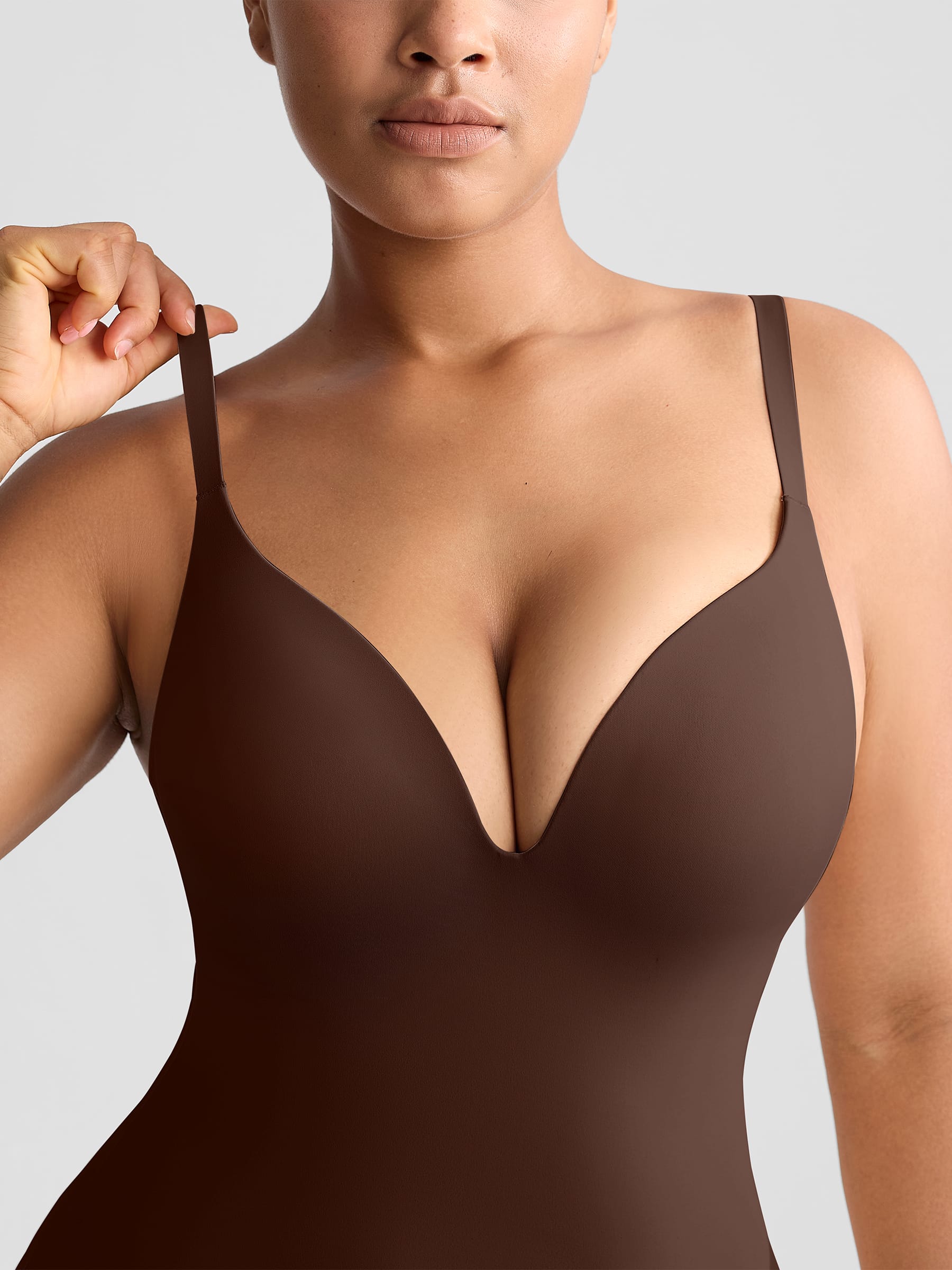 Wholesale Padded V-Neck Thong Bodysuit SPU
