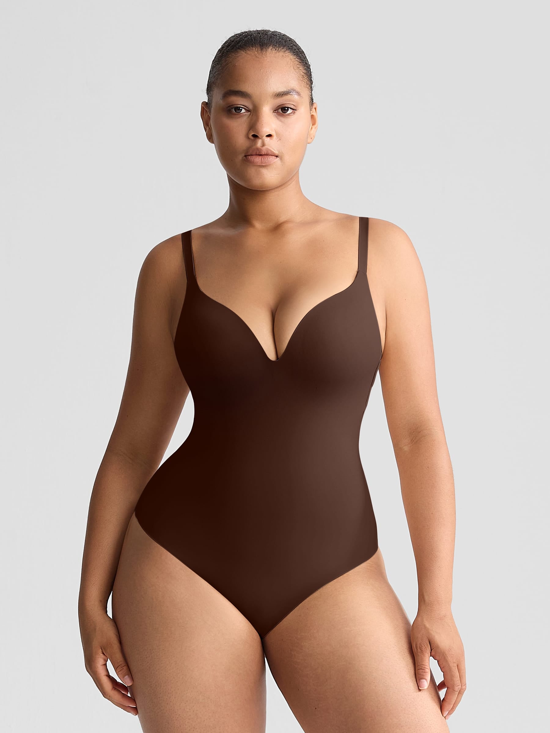 Wholesale Padded V-Neck Thong Bodysuit SPU