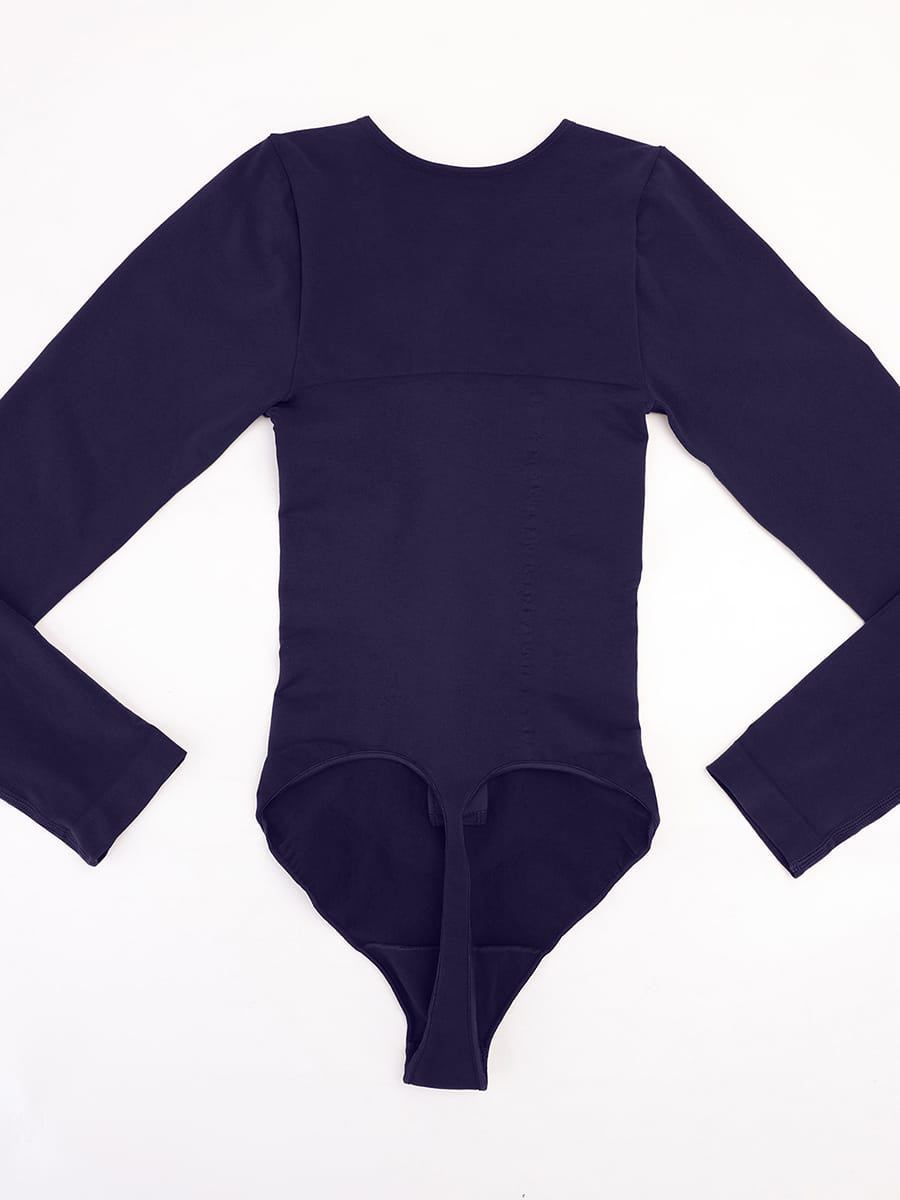 Wholesale Seamless Long Sleeve Zip-Up Shaping Bodysuit SPU