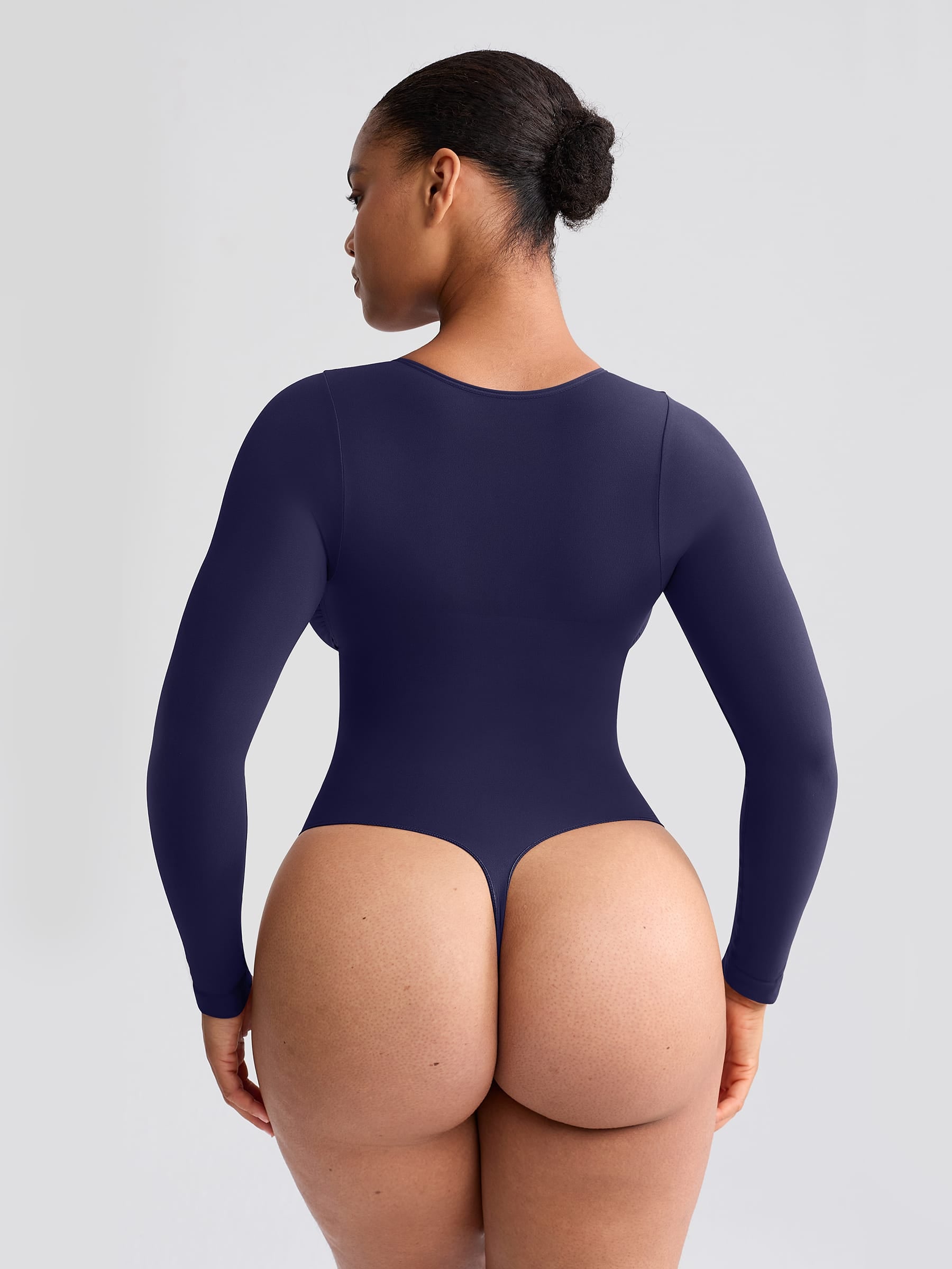 Wholesale Seamless Long Sleeve Zip-Up Shaping Bodysuit SPU