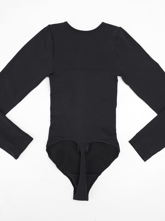 Wholesale Seamless Long Sleeve Zip-Up Shaping Bodysuit SPU
