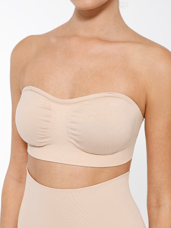 Wholesale Seamless Strapless Wireless Breast Support Bra with Removable Cup Pad