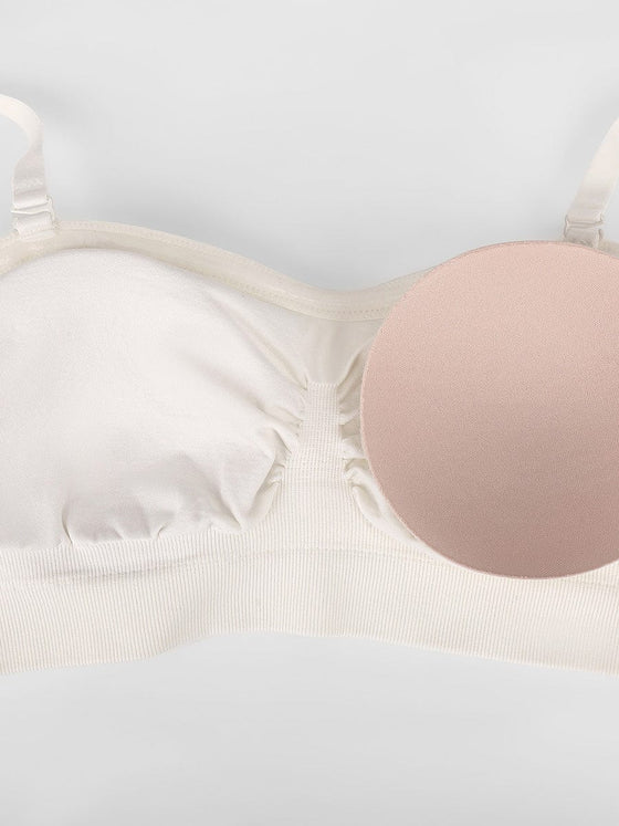Wholesale Seamless Strapless Wireless Breast Support Bra with Removable Cup Pad