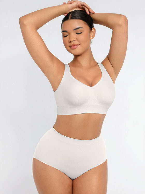 Wholesale Wireless Seamless Bust Support Wide Shoulder Straps Shapewear Bra