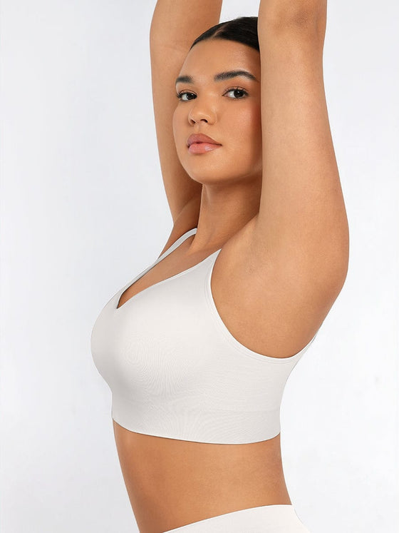 Wholesale Wireless Seamless Bust Support Wide Shoulder Straps Shapewear Bra