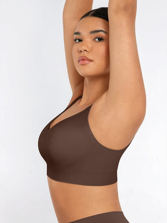 Wholesale Wireless Seamless Bust Support Wide Shoulder Straps Shapewear Bra