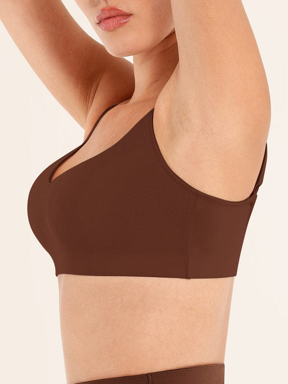 Wholesale Seamless Comfort Underarm Smoothing V-Neck Bralette with Adjustable Straps