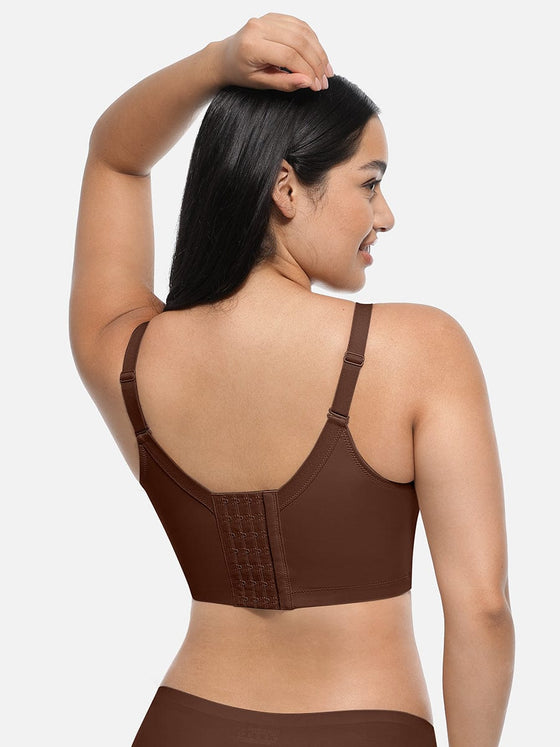 Wholesale Brown Underwire Push-Up Sculpting Uplift Hide Back Fat Full Coverage Bra