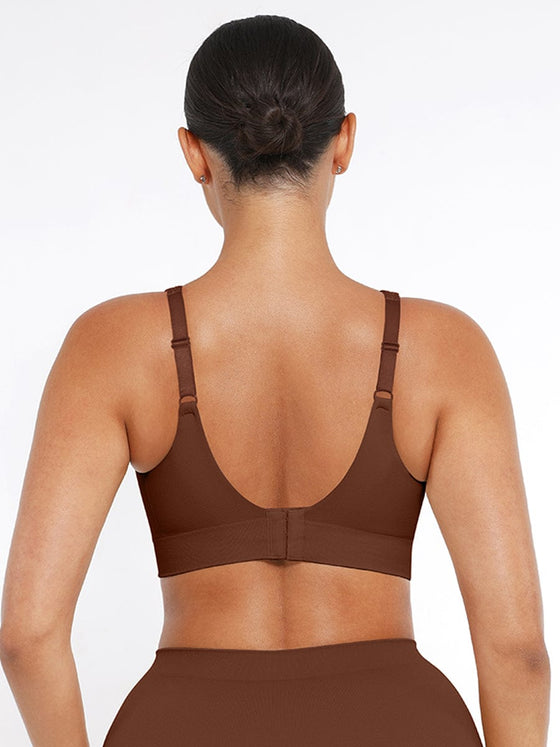 Wholesale Wireless Seamless Bust Support Wide Shoulder Straps Shapewear Bra