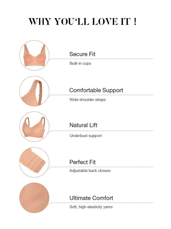 Wholesale Wireless Seamless Bust Support Wide Shoulder Straps Shapewear Bra