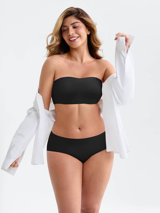 Wholesale Strapless Anti Slip Bandeau Bra Fixed Molded Cups FeelSoft Fabric Nipple Coverage