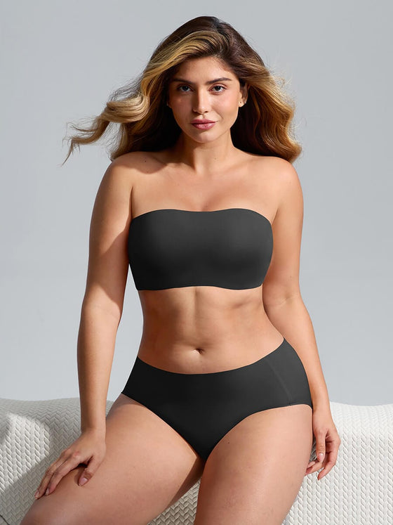 Wholesale Strapless Anti Slip Bandeau Bra Fixed Molded Cups FeelSoft Fabric Nipple Coverage